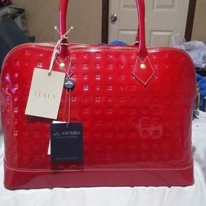 Arcadia Lipstick Red Patent Leather Dome Bag